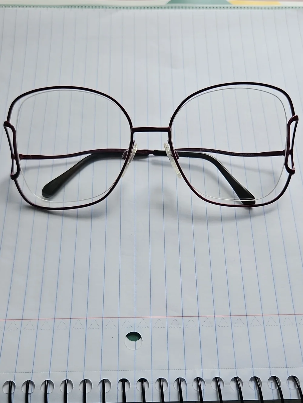 Vintage Wire Frame Burgundy Glasses